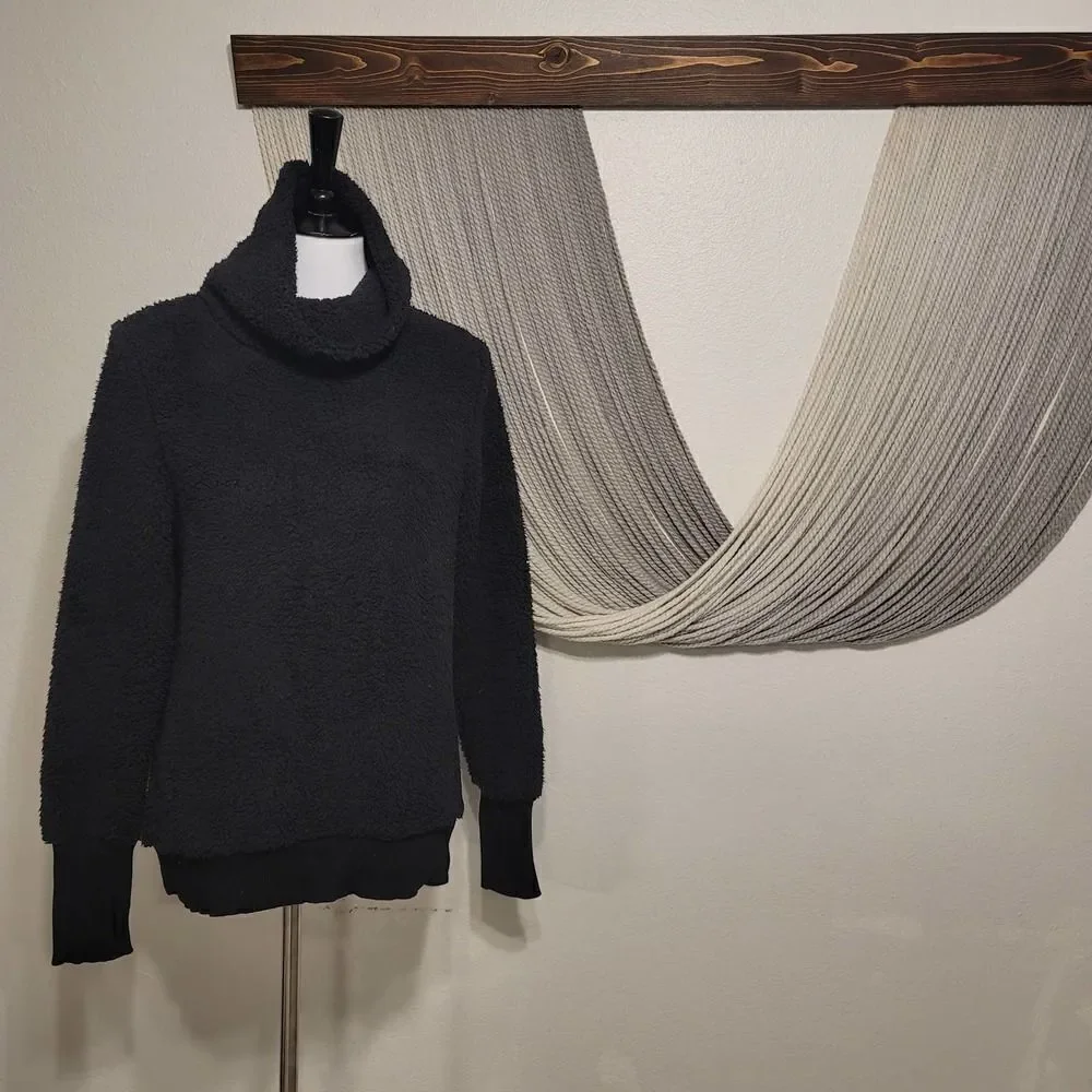 Athleta Fleece Cowl Neck Pullover Sz XS